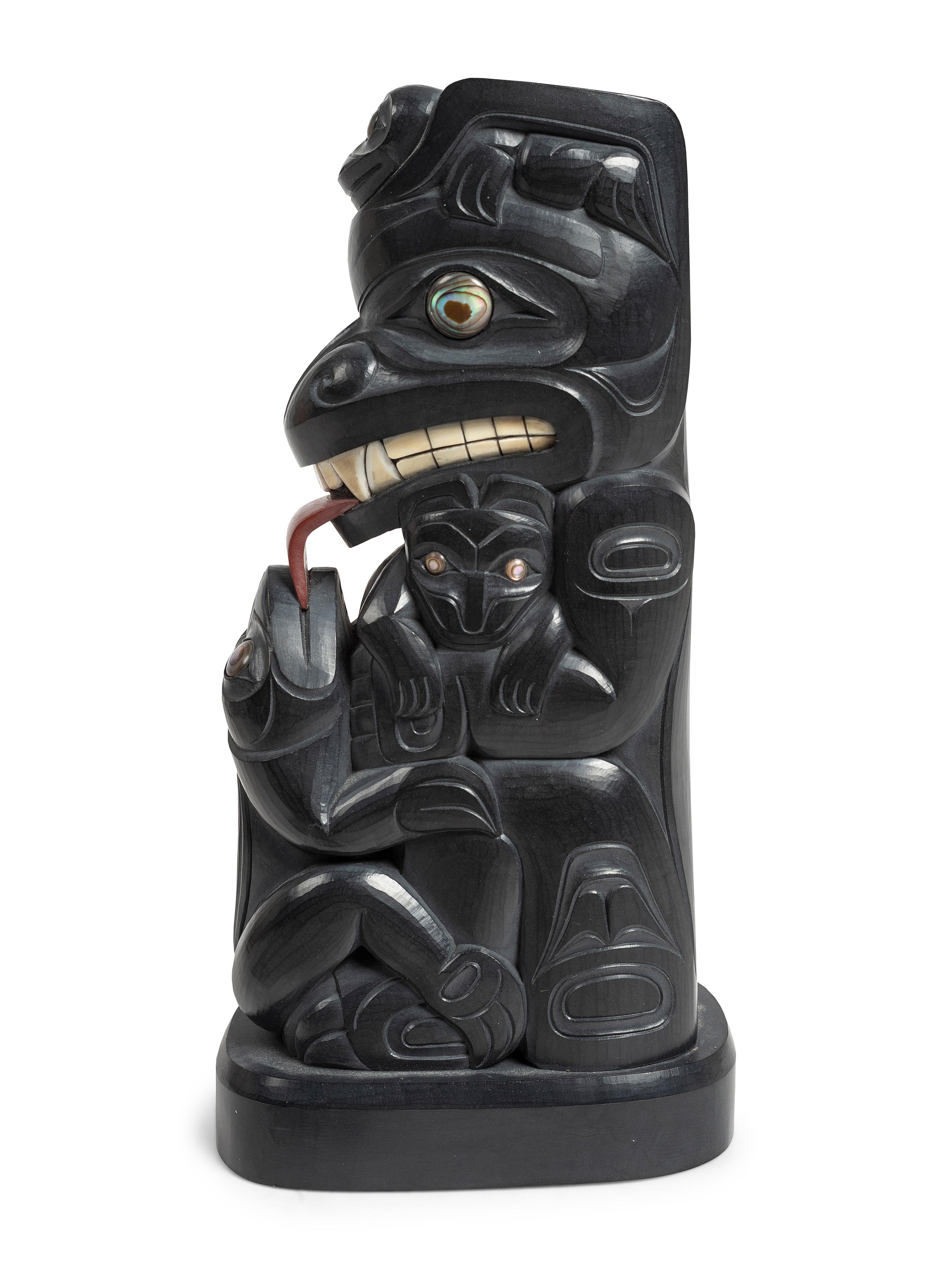 Carved Argillite Totem Pole
