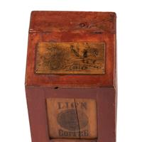 A Lion Coffee Painted Store Bin