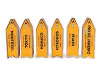 A Set of Six Veuve Clicquot "Arrow" Gift Tins