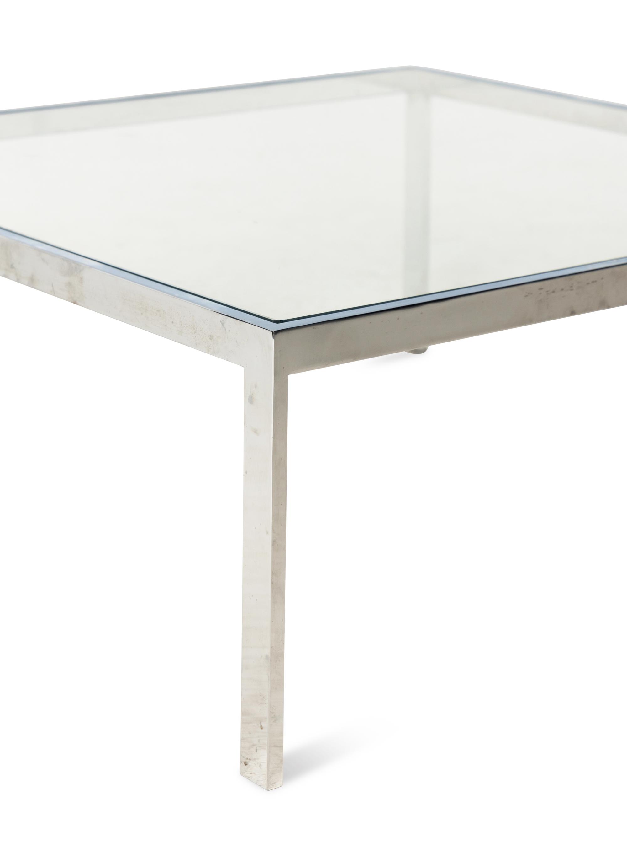 A Modernist Chrome and Glass Low Table
