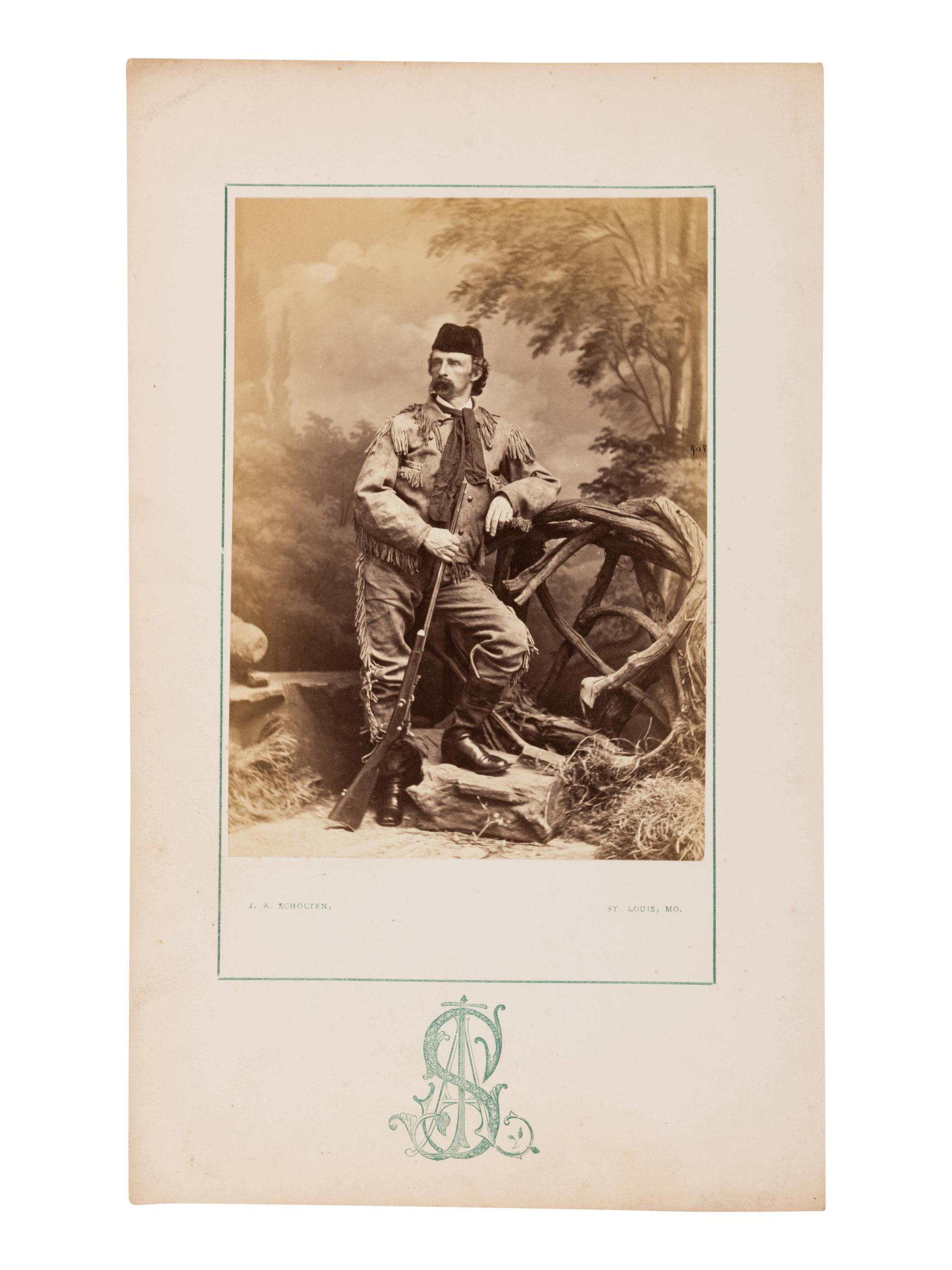 CUSTER, George Armstrong (1839-1876). Albumen photograph. St. Louis: James A. Scholten, [ca 1874].