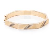 YELLOW GOLD AND DIAMOND BANGLE BRACELET