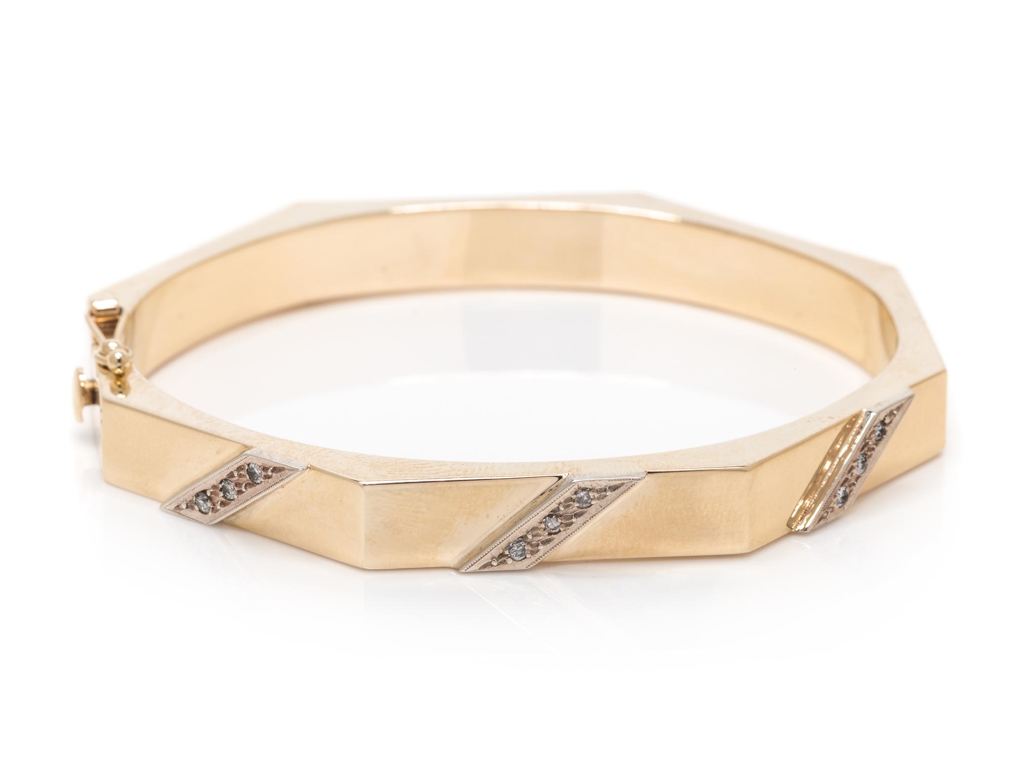 YELLOW GOLD AND DIAMOND BANGLE BRACELET