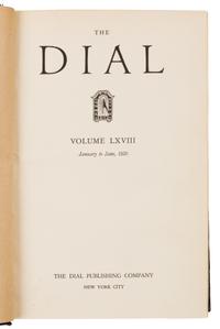 [LITERARY CRITICISM]. The Dial. Volumes 68-86, January 1919- December 1929. New York: The Dial Publishing Company, 1919-1929.