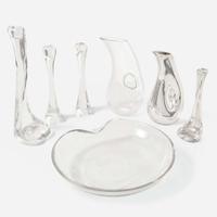 Elsa Peretti (Italian, 1940-2021) Collection of Glass and Sterling Silver Items for Tiffany & Co., Spain, Belgium, and Italy, circa 1970s-1990s