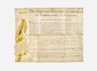 [Americana] [Franklin, Benjamin, and Joseph Galloway]: Partially-Printed Document, signed