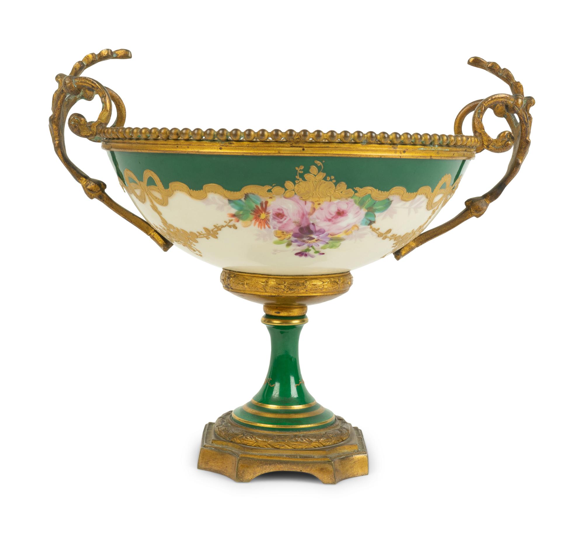 A Sèvres Style Gilt Bronze Mounted Porcelain Footed Bowl — 19TH CENTURY