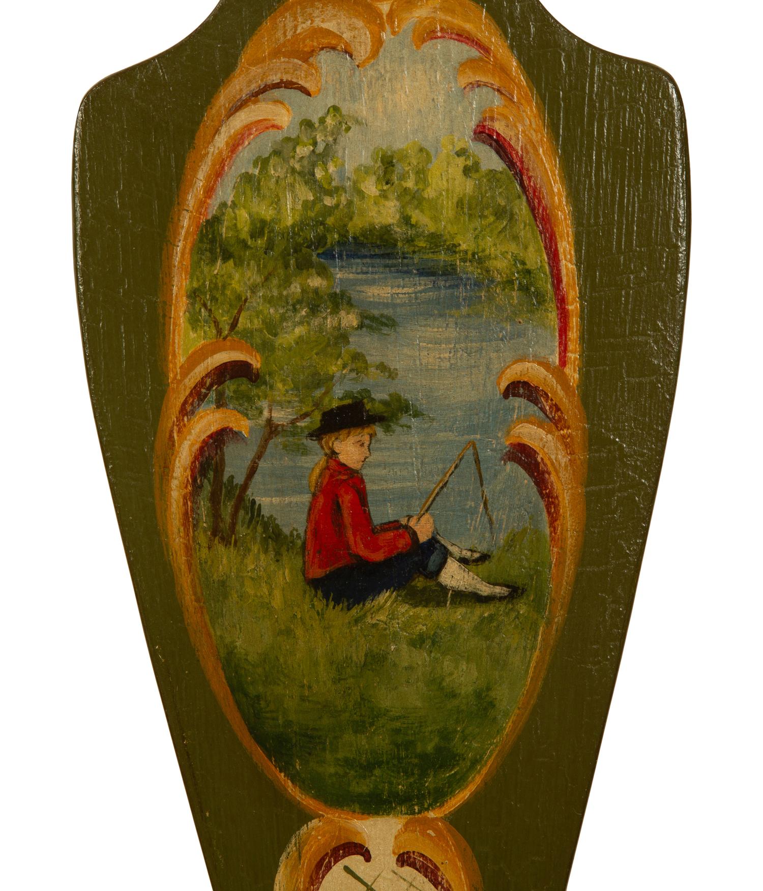 Six Queen Anne Style Painted Rush Seat Dining Chairs — 20TH CENTURY