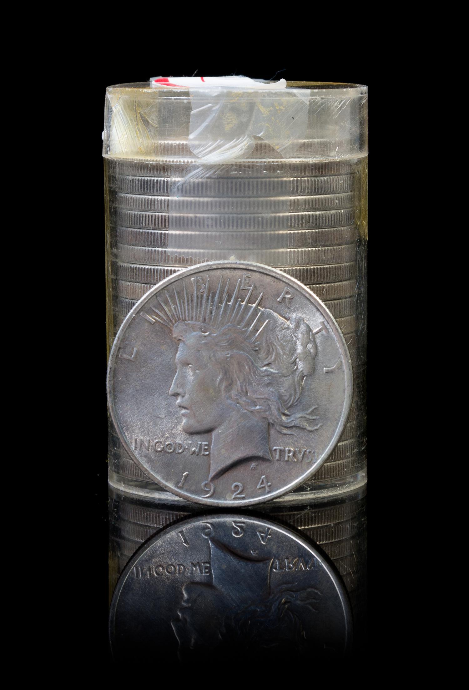 A Group of Twenty United States 1924 Peace Silver Dollars