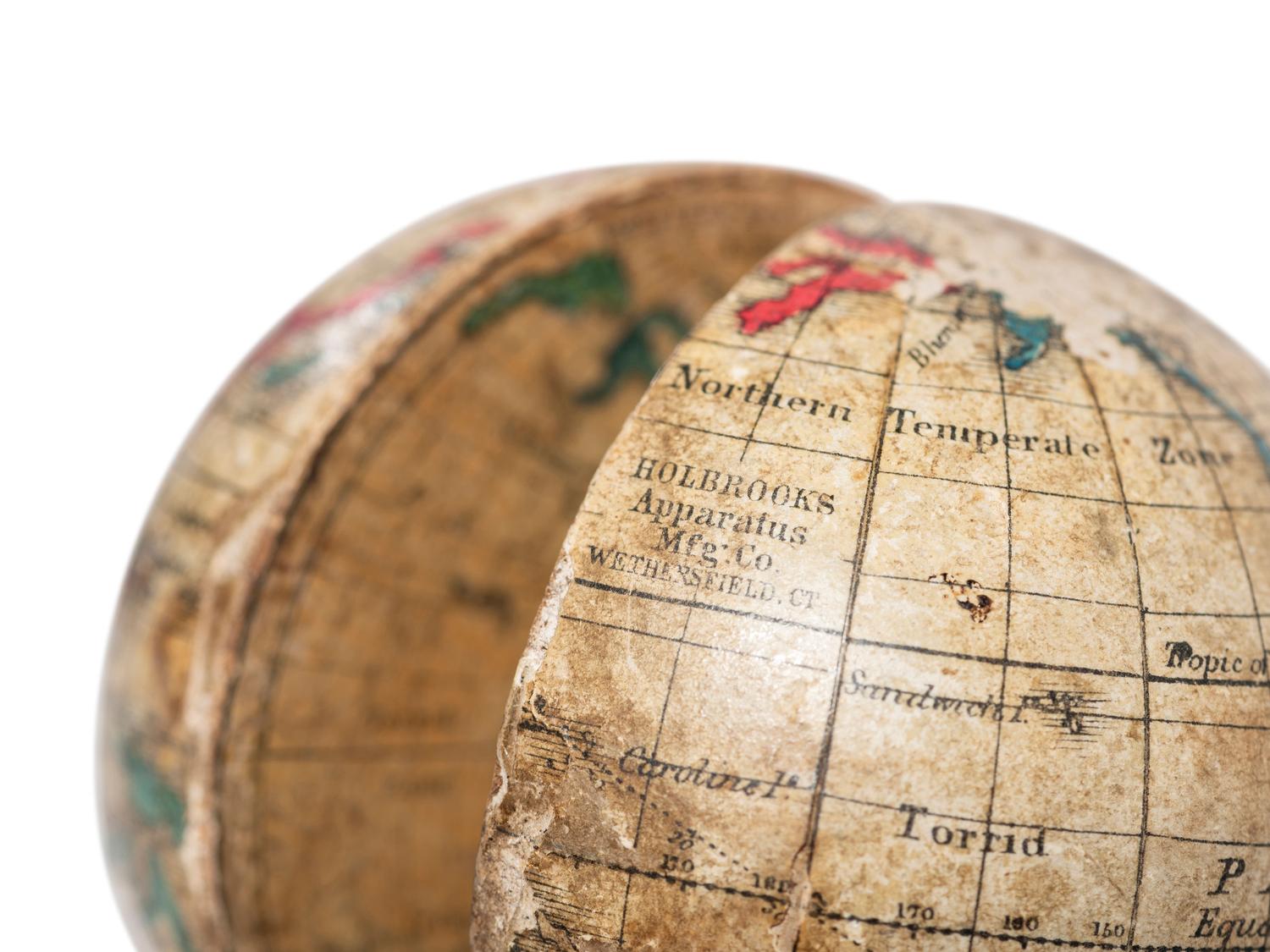 A Holbrook's Apparatus Mfg. Co. Pocket Globe