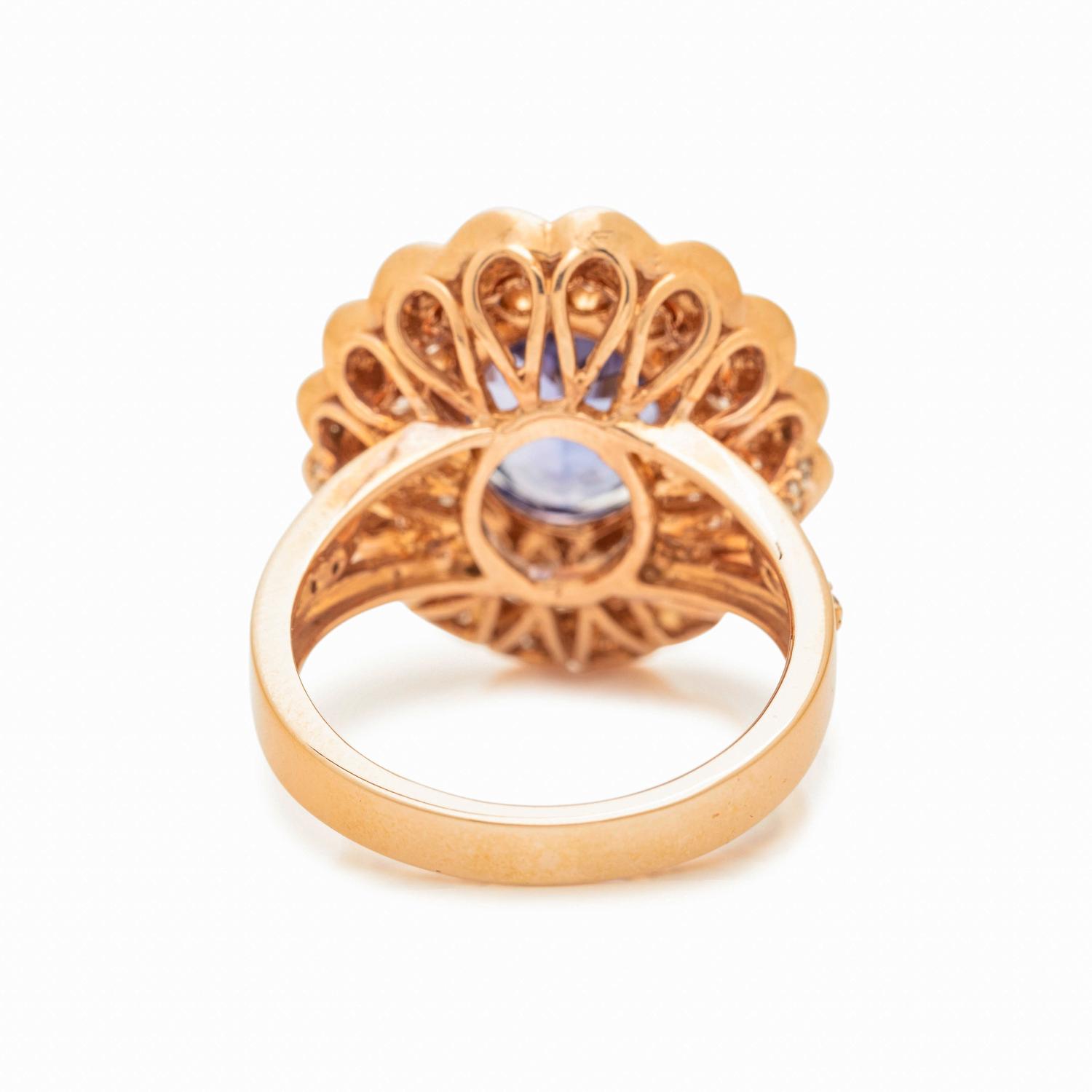 TANZANITE AND DIAMOND RING