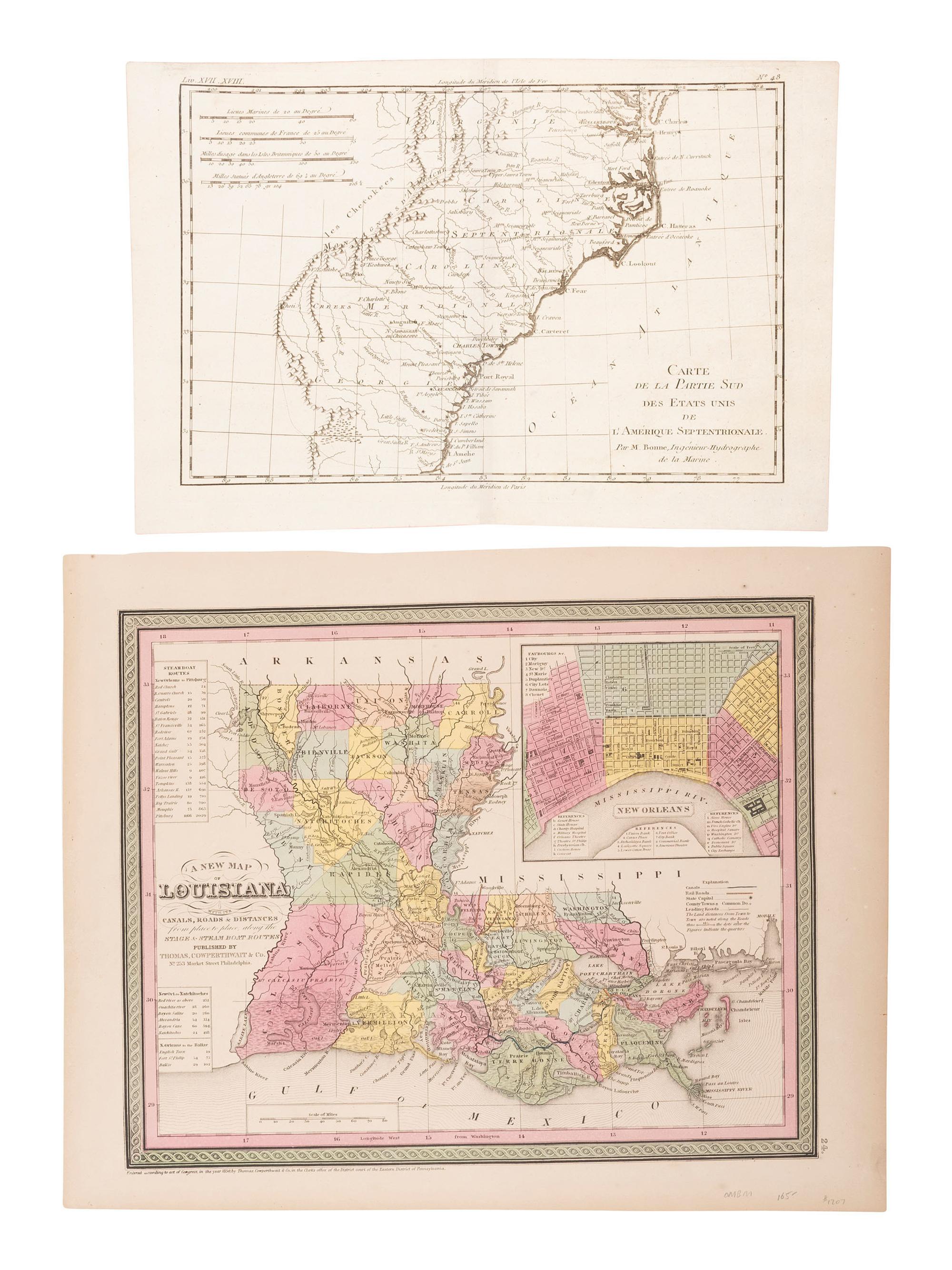 [MAPS - LOUISIANA - WAR OF 1812]. Maps of Louisiana, incl. Battle of New Orleans battle site map.
