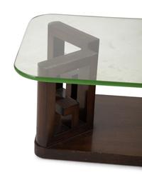 A Contemporary Black Lacquer Greek Key Glass-Top Coffee Table