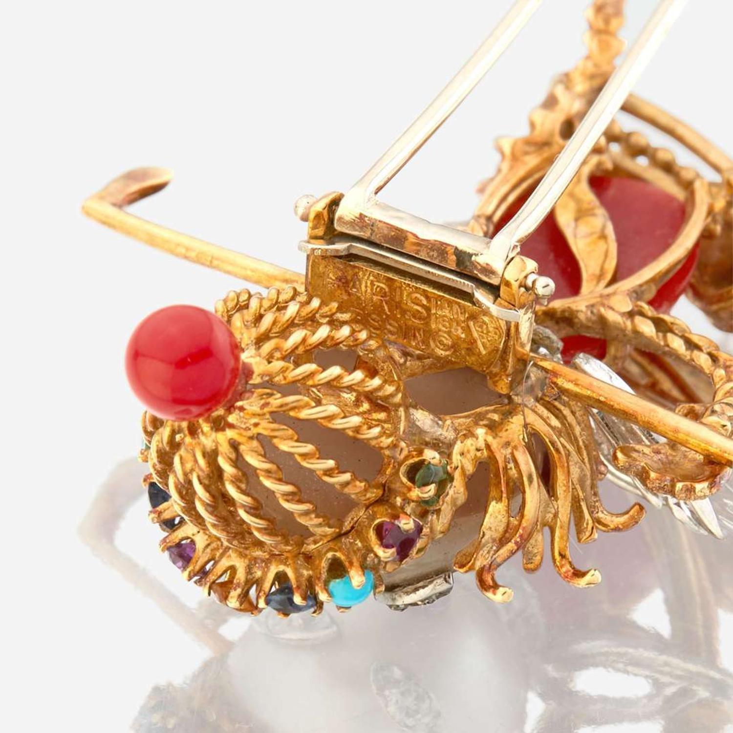 A gold and gem-set brooch, Dessin Paris