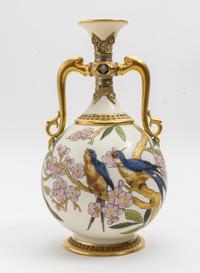A Royal Worcester Porcelain Vase Height 11 inches. — 1881