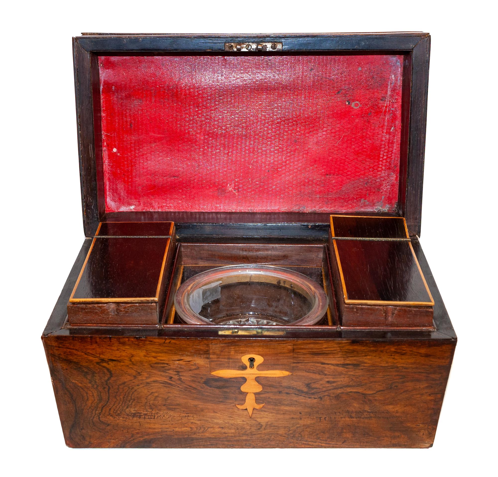 A Late Regency Inlaid Rosewood Tea Chest