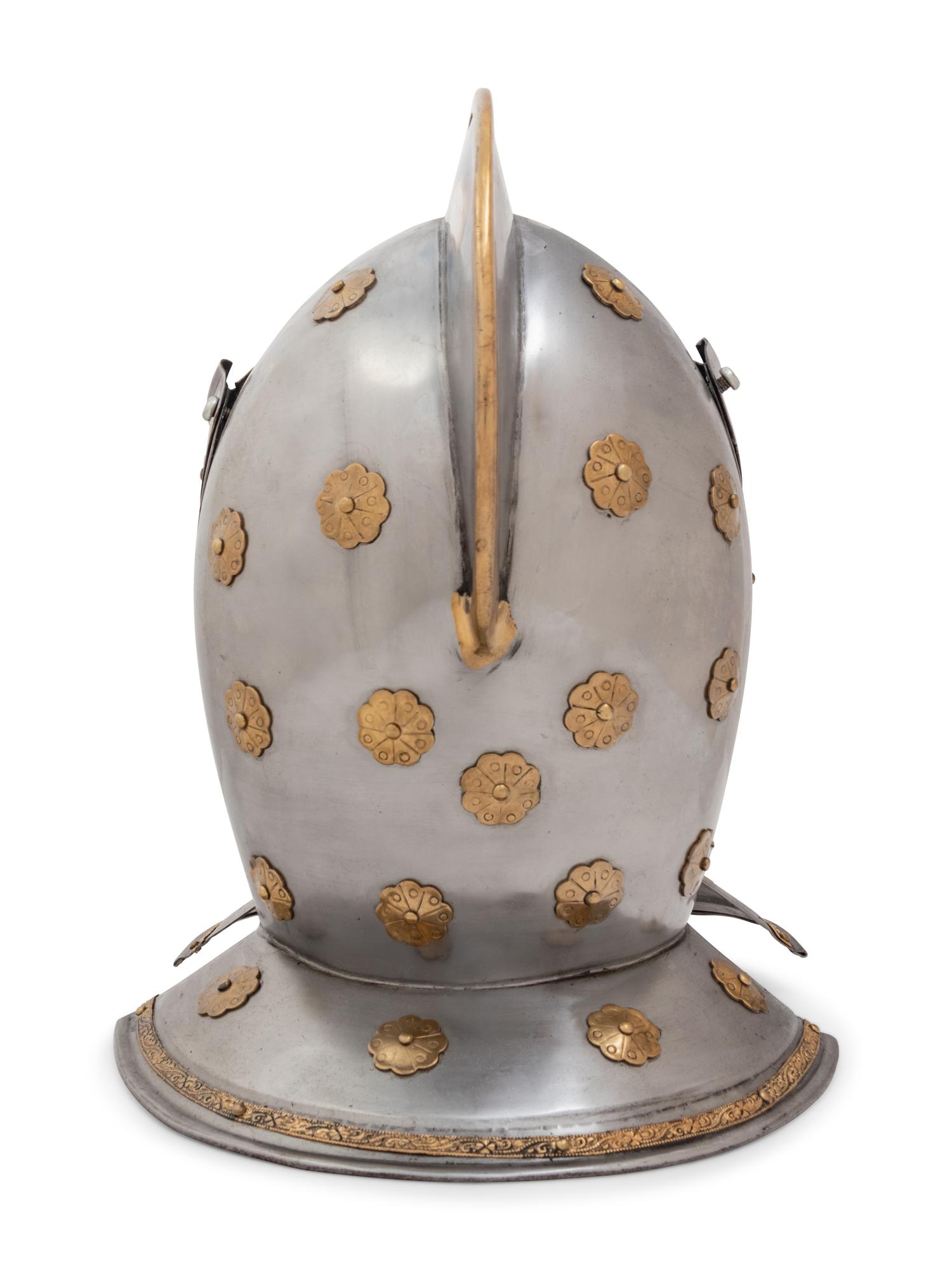 A Group of Four Pressed Metal Armor Helmets