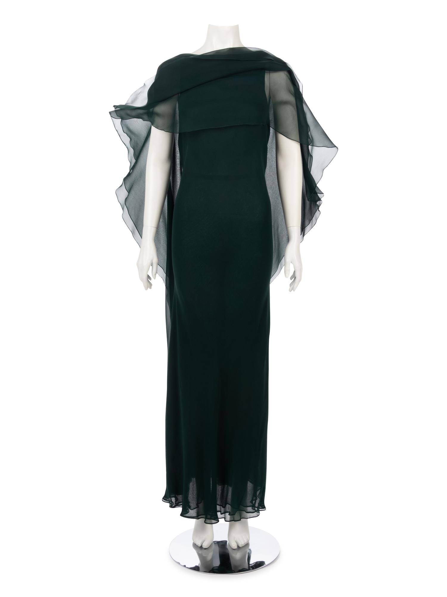 Halston Crepe Chiffon Evening Dress, 1970s