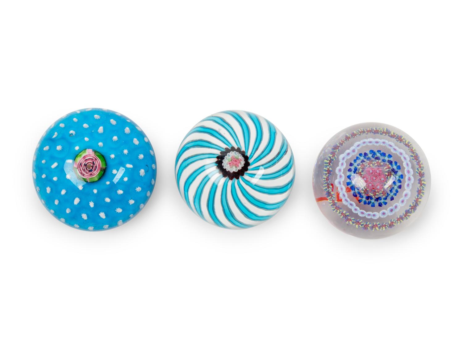 Three Glass Paperweights