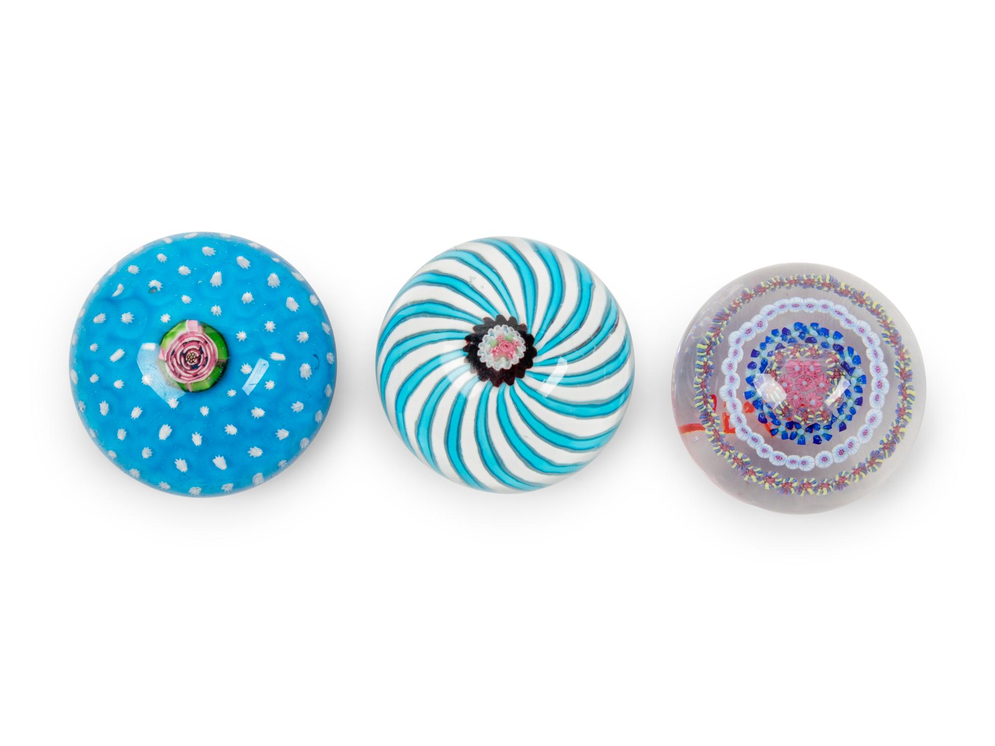 Three Glass Paperweights