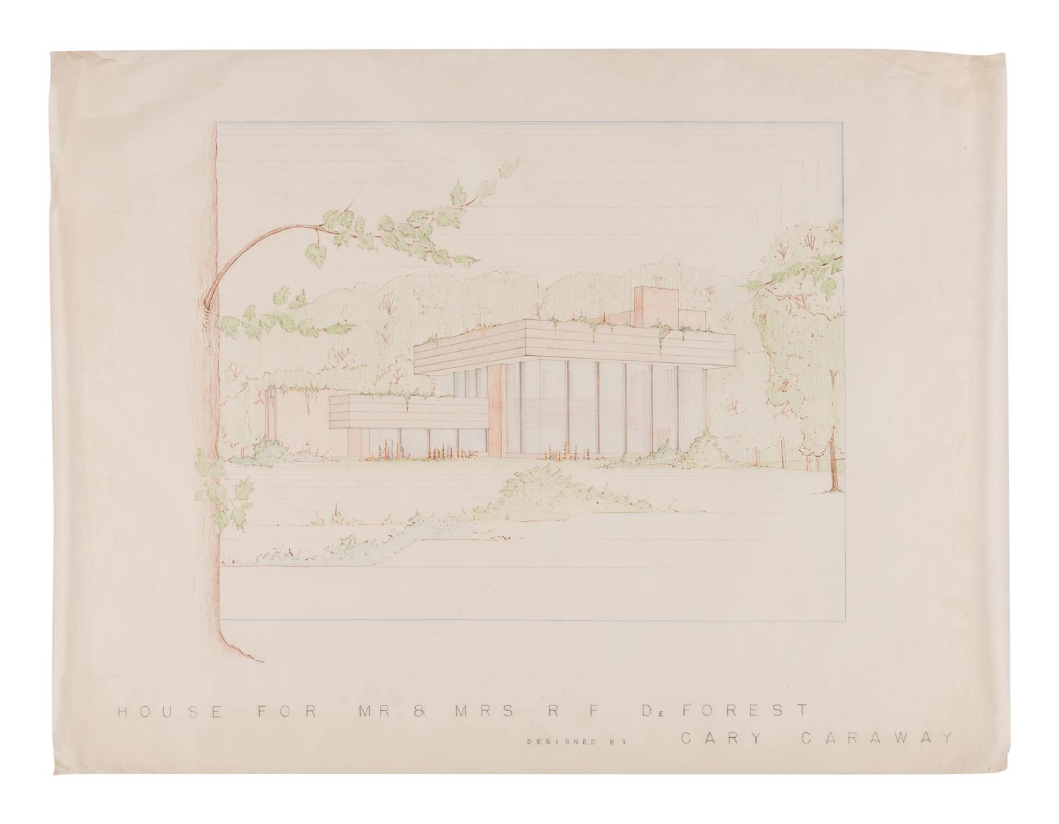 CAREY, Jesse Claude "Carey" (1917-1994). A group of original architectural drawings, blue prints, and plans, comprising drawings and printed plans of: