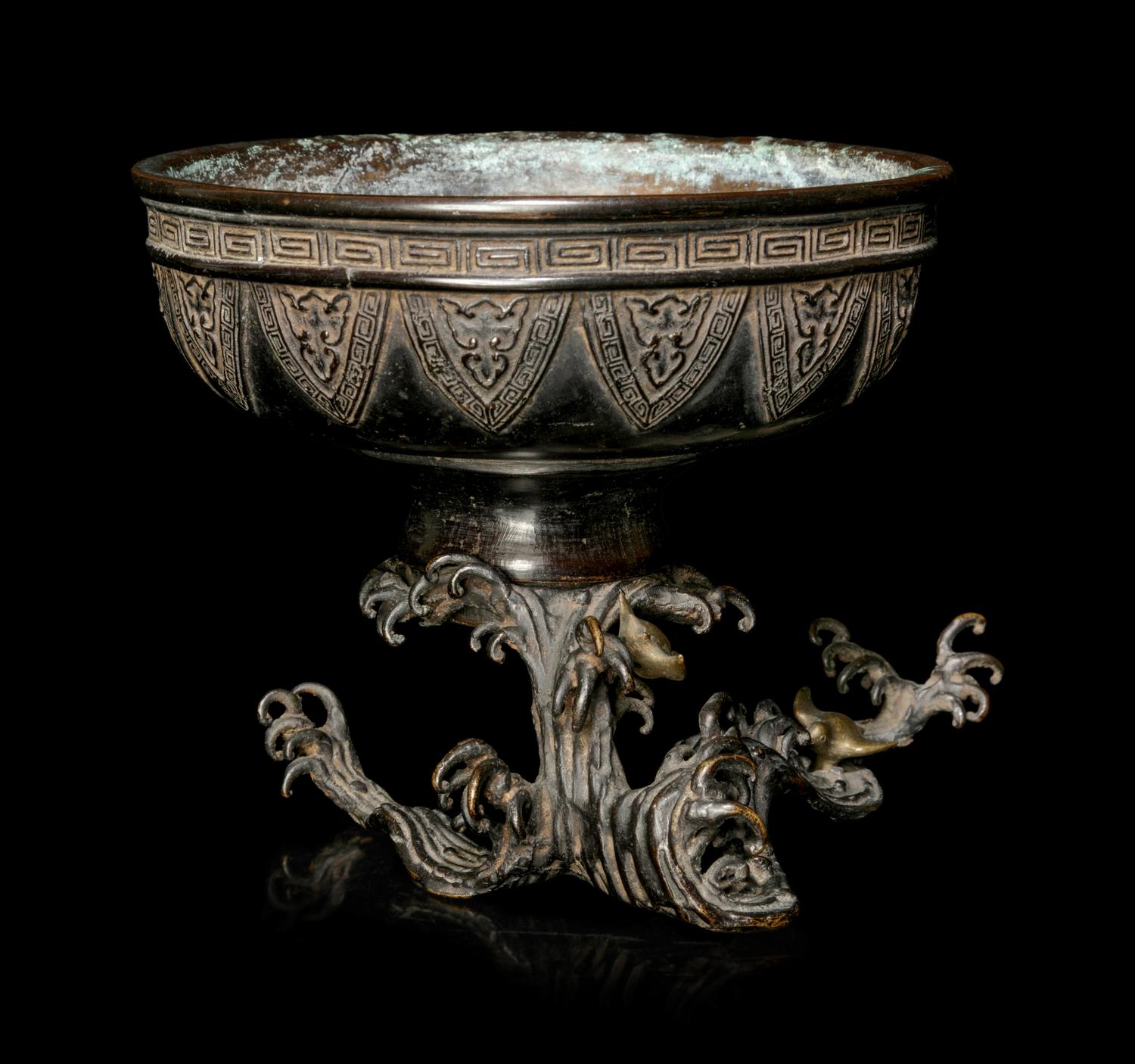 A Silver and Bronze Hibachi