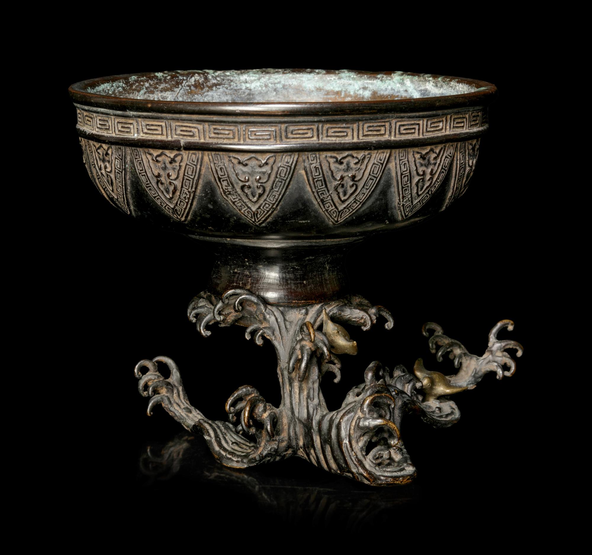 A Silver and Bronze Hibachi