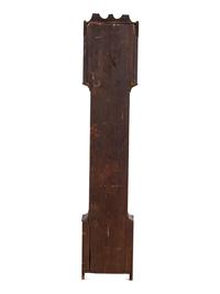 A Federal Red and Grain Painted Pine Wooden Works Tall Case Clock