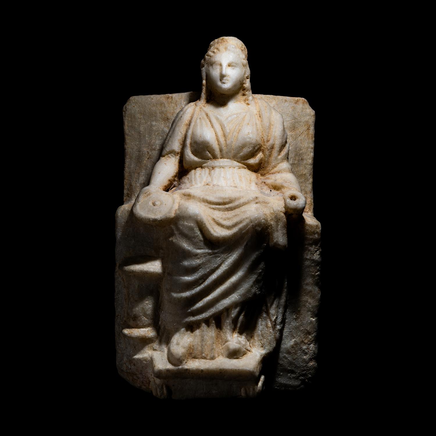 A Roman Marble Seated Cybele
