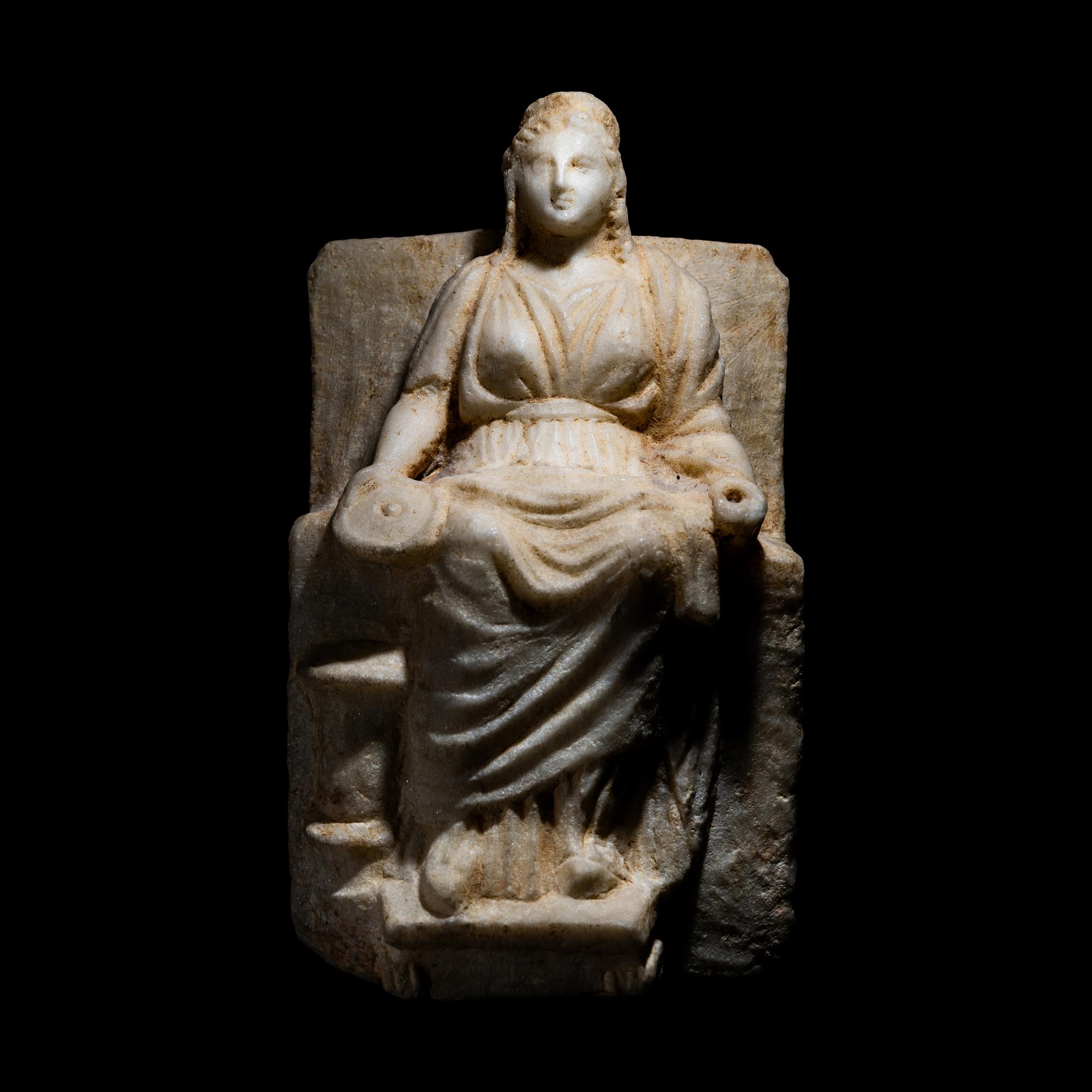 A Roman Marble Seated Cybele