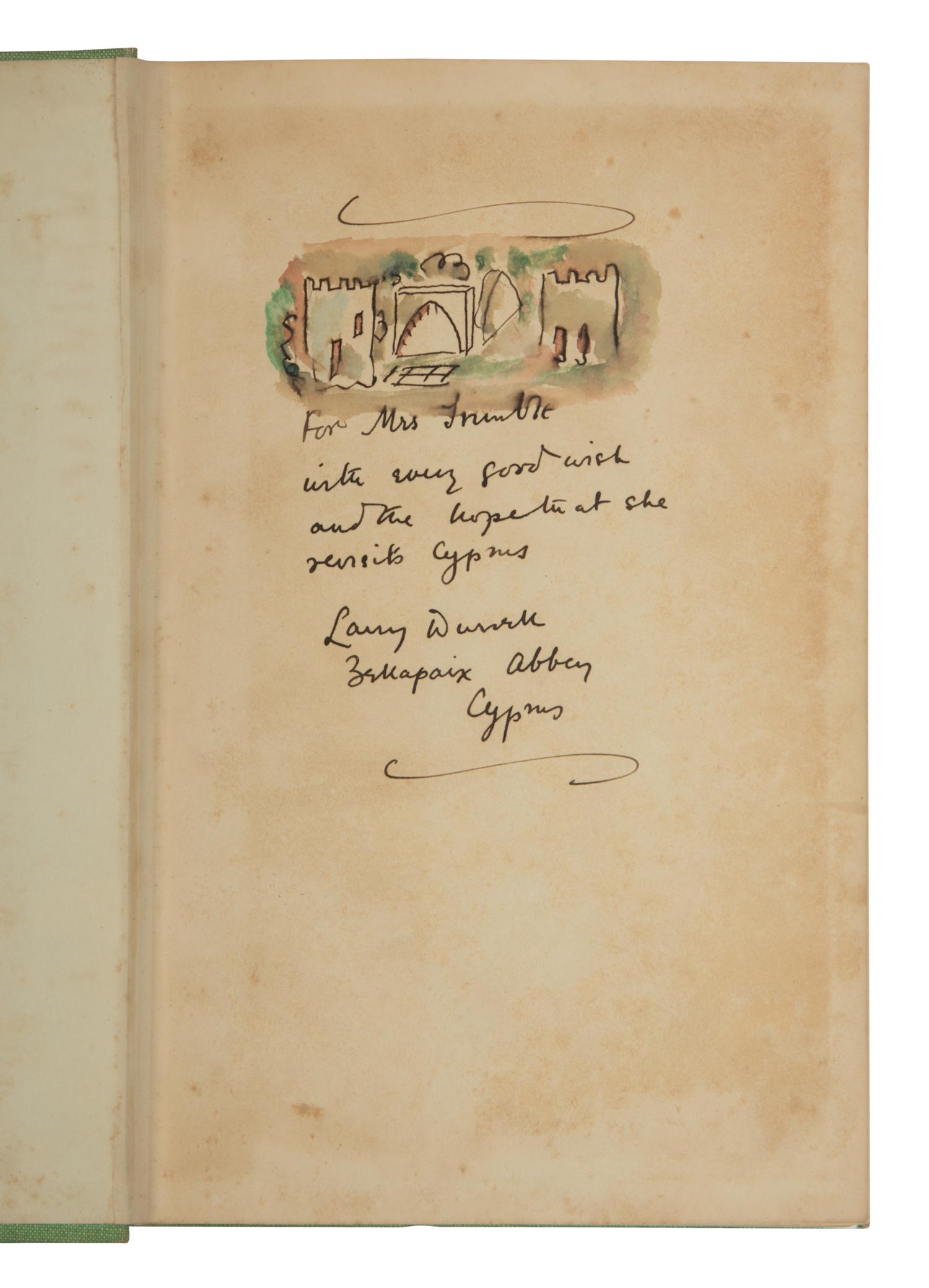 DURRELL, Lawrence (1912-1990). Reflections on a Marine Venus . London: Faber & Faber, 1953.