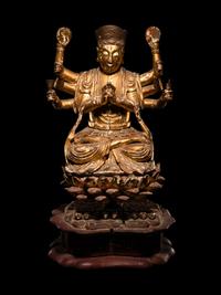 Two Vietnamese Gilt Lacquer Wood Buddhist Figures
