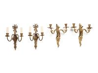 Two Pairs of Gilt Metal Sconces