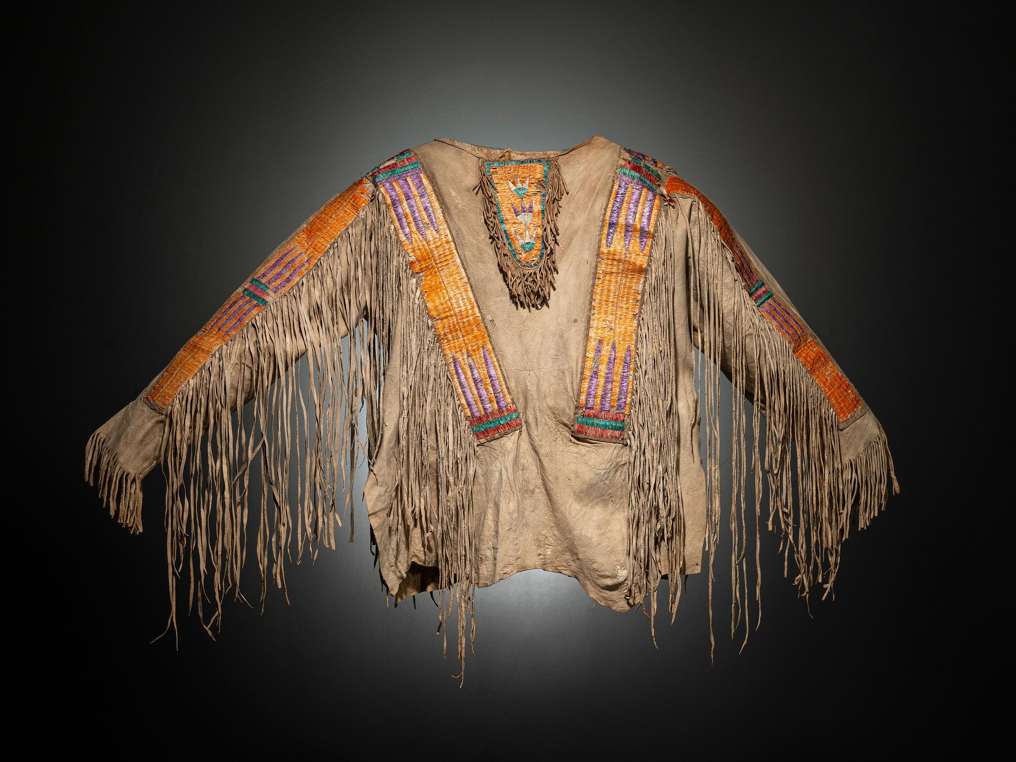 Fort Berthold Quilled Hide Shirt