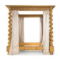 A Baroque Style Giltwood Canopy Bed