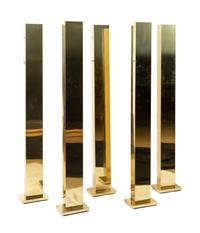A Group of Five Modernist Brass Floor Lamps