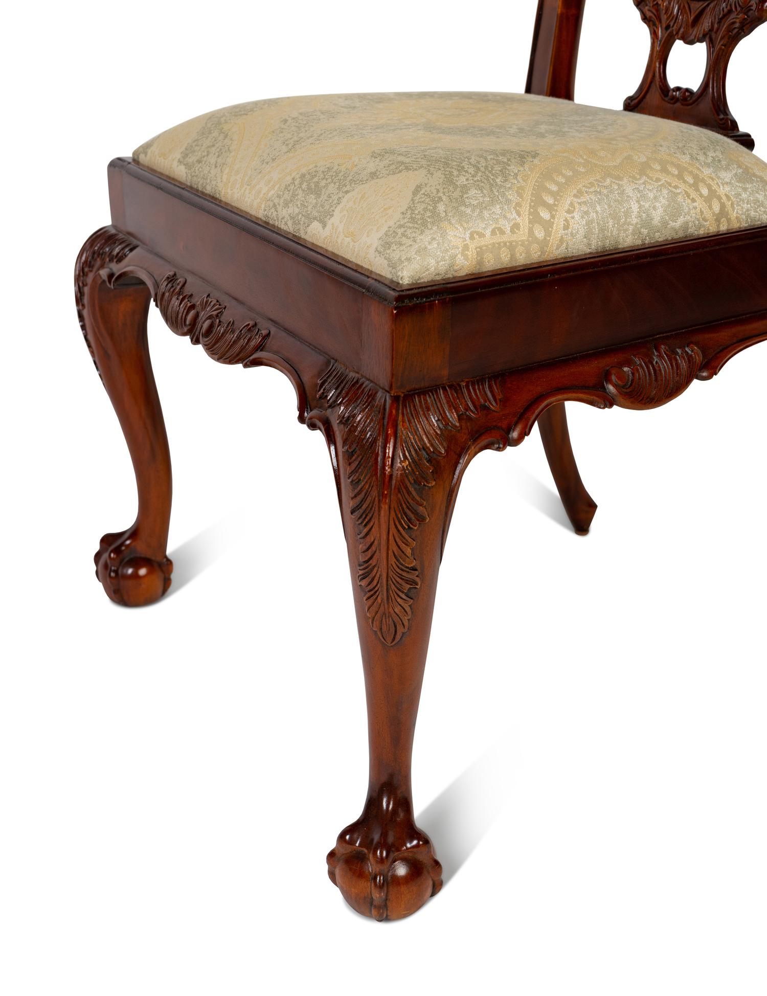 A Set of Four George III Style Mahogany Dining Chairs