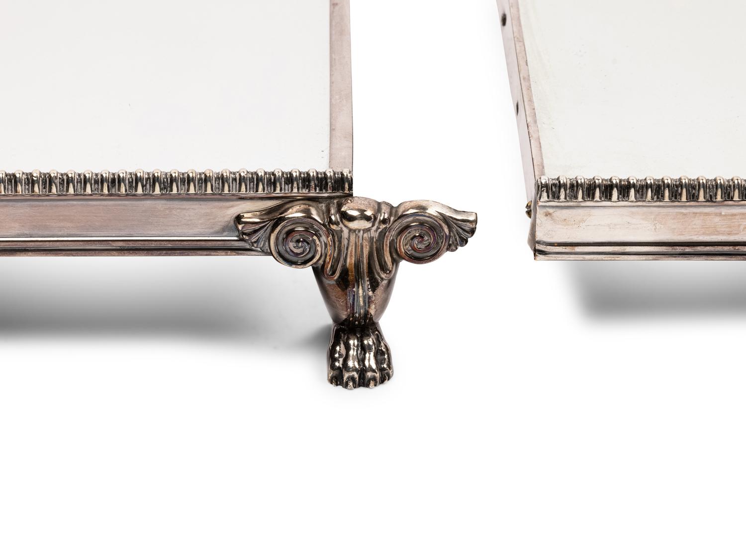 A Continental Silver-Plate Mirrored Table Plateau
