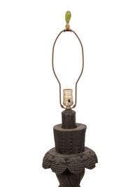 A Goa Carved Wood Table Lamp Base