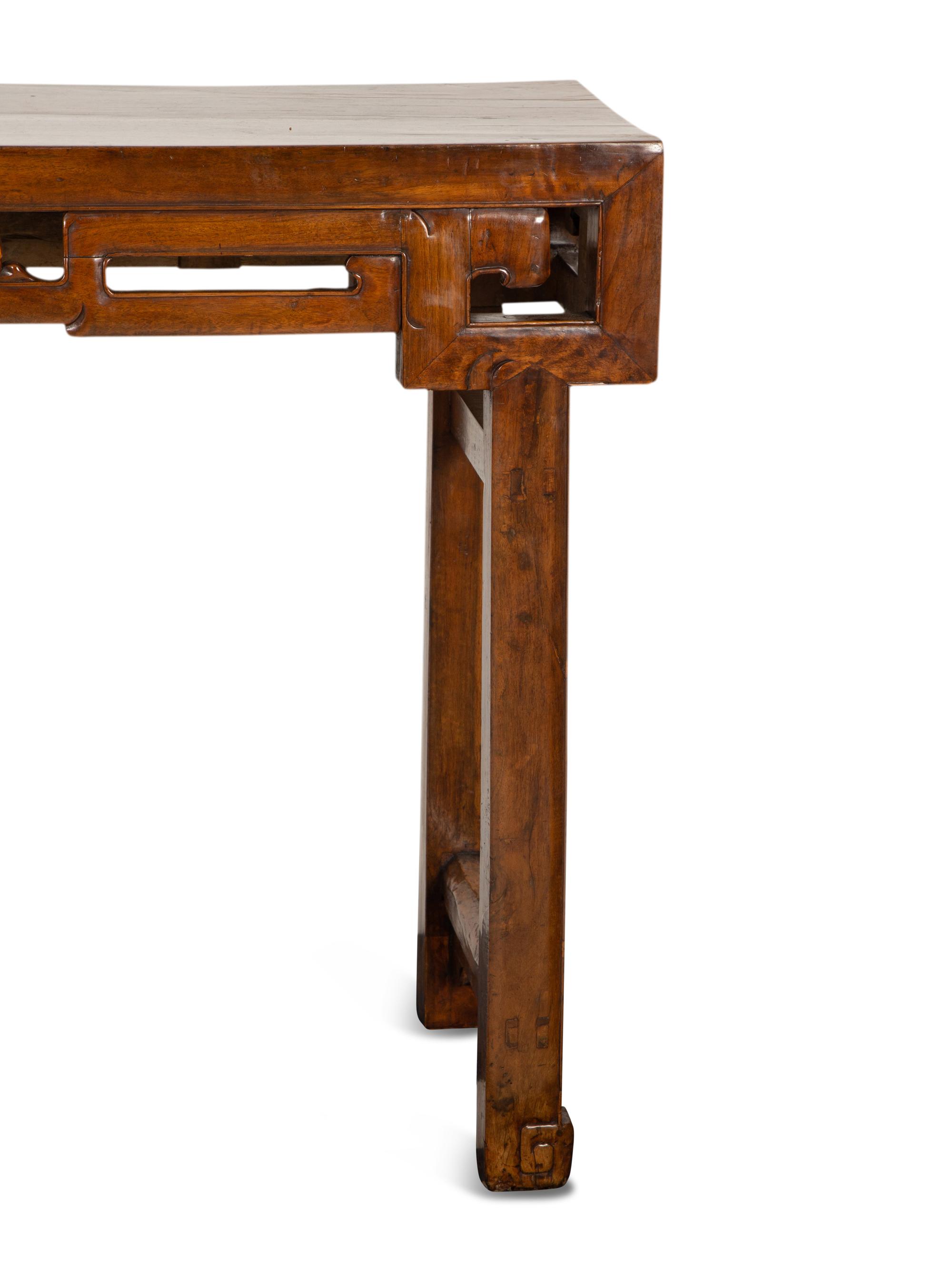 A Chinese Carved Elmwood Altar Table
