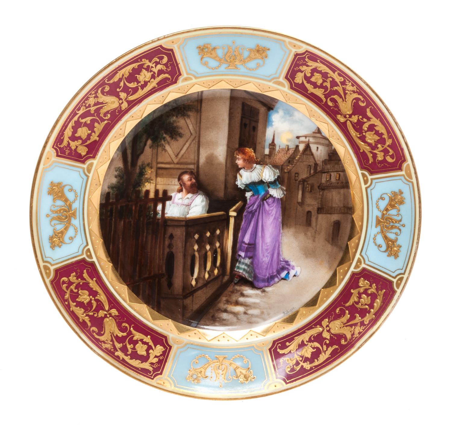 A Royal Vienna Cabinet Plate Diameter 9 1/2 inches.