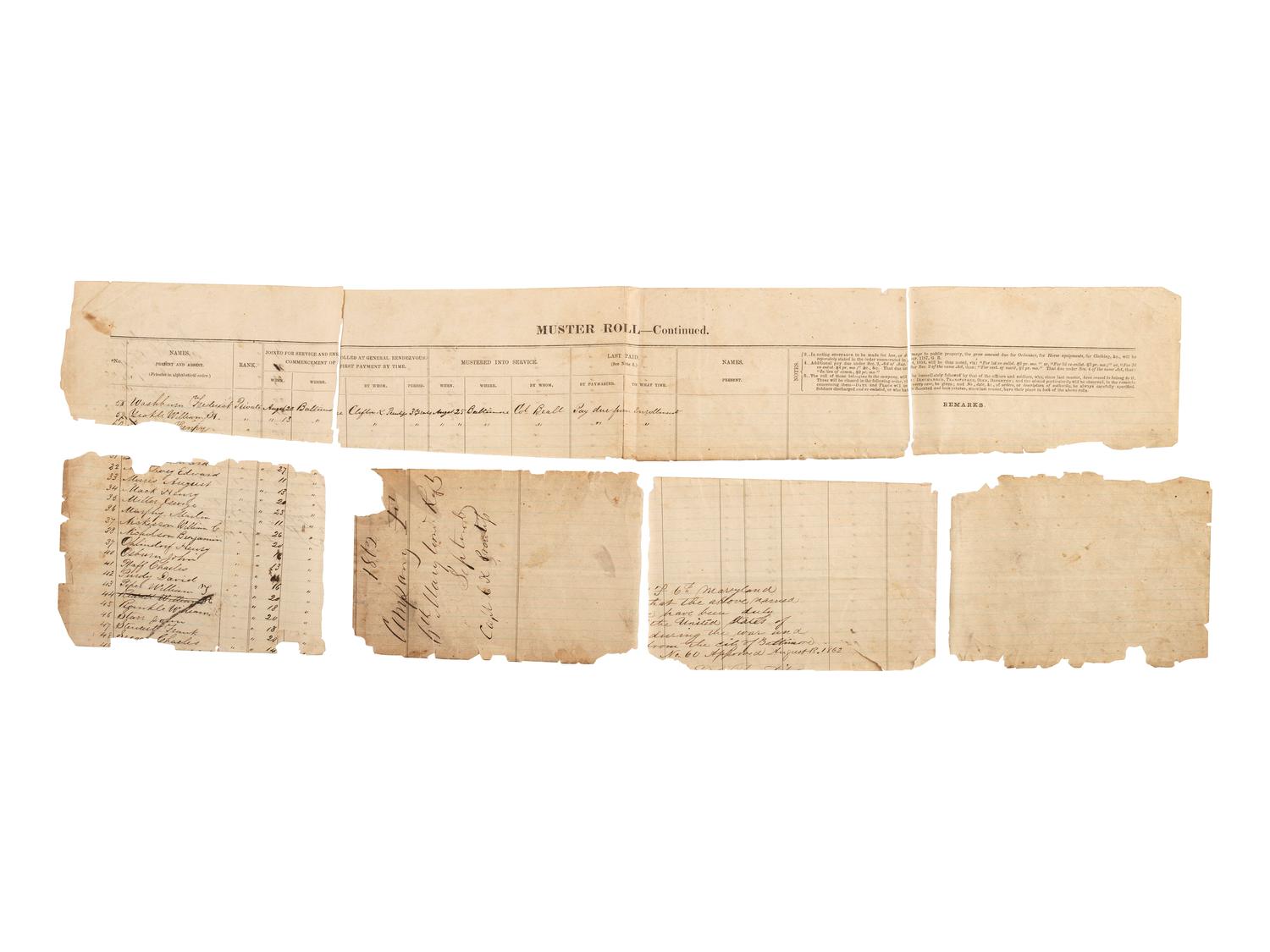 [CIVIL WAR-MARYLAND]. Applications for support & pre-war bonds of appropriations for miltias.