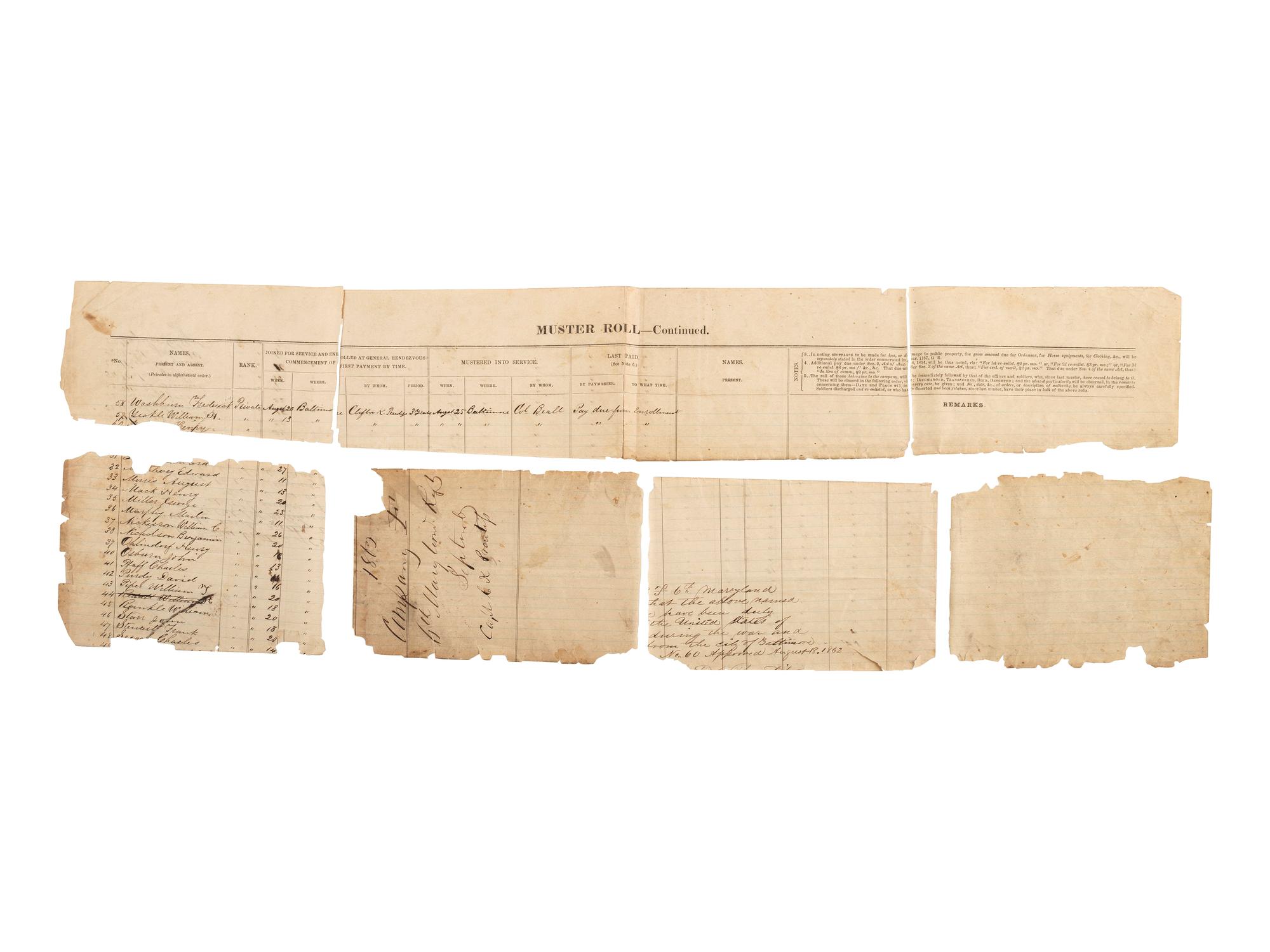 [CIVIL WAR-MARYLAND]. Applications for support & pre-war bonds of appropriations for miltias.