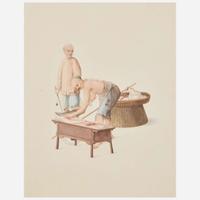 Chinese School 19th century Group of Thirteen Works Depicting Chinese Occupations
