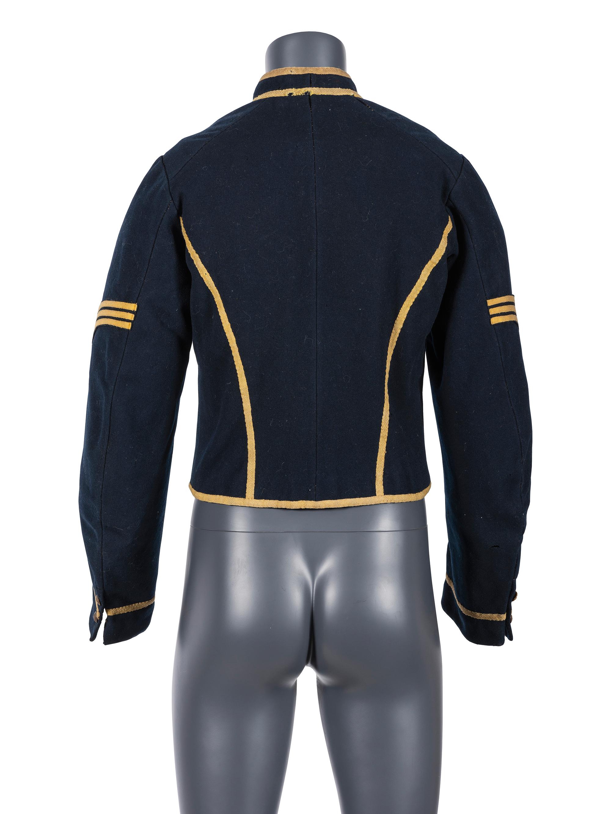 Model 1855 cavalry sergeant's uniform jacket with field modifications.