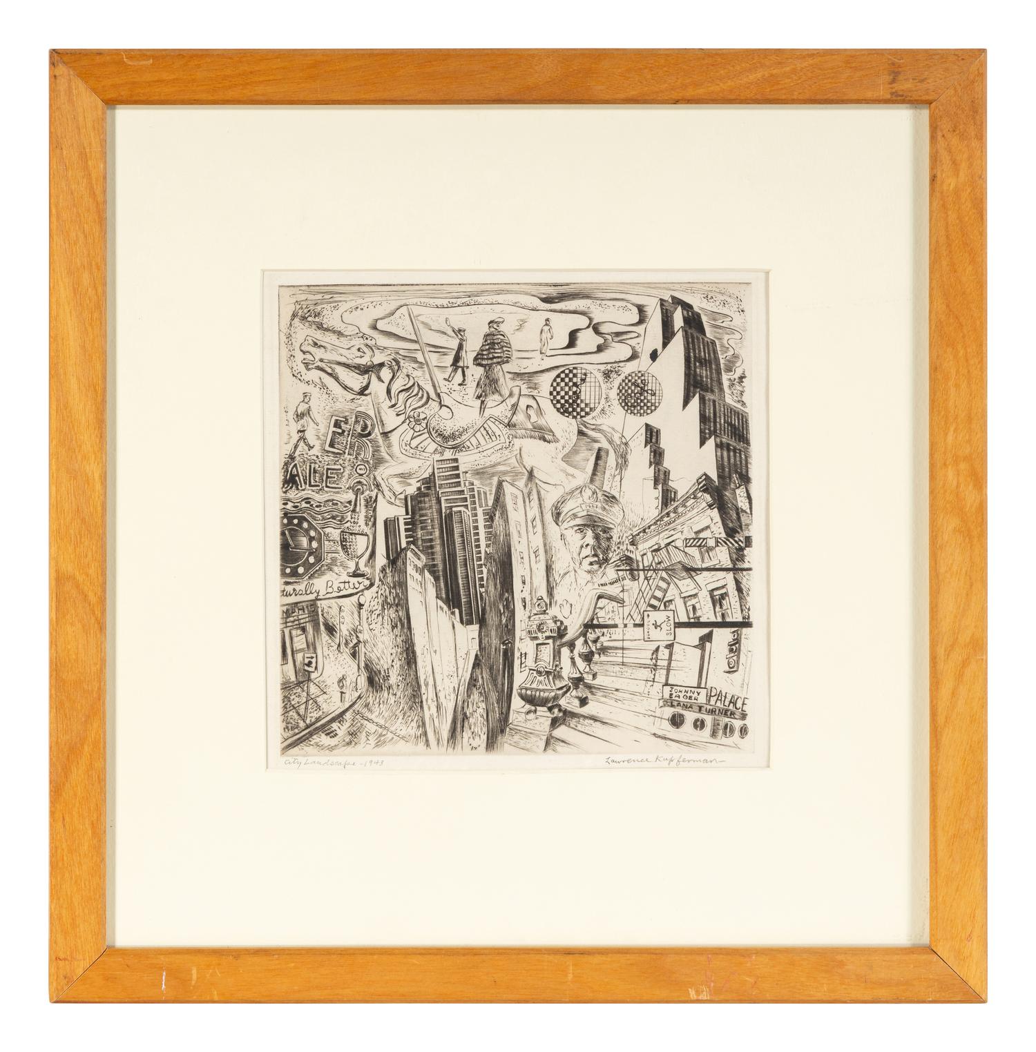 European Landscape , 1942 and City Landscape , 1943 (two works)