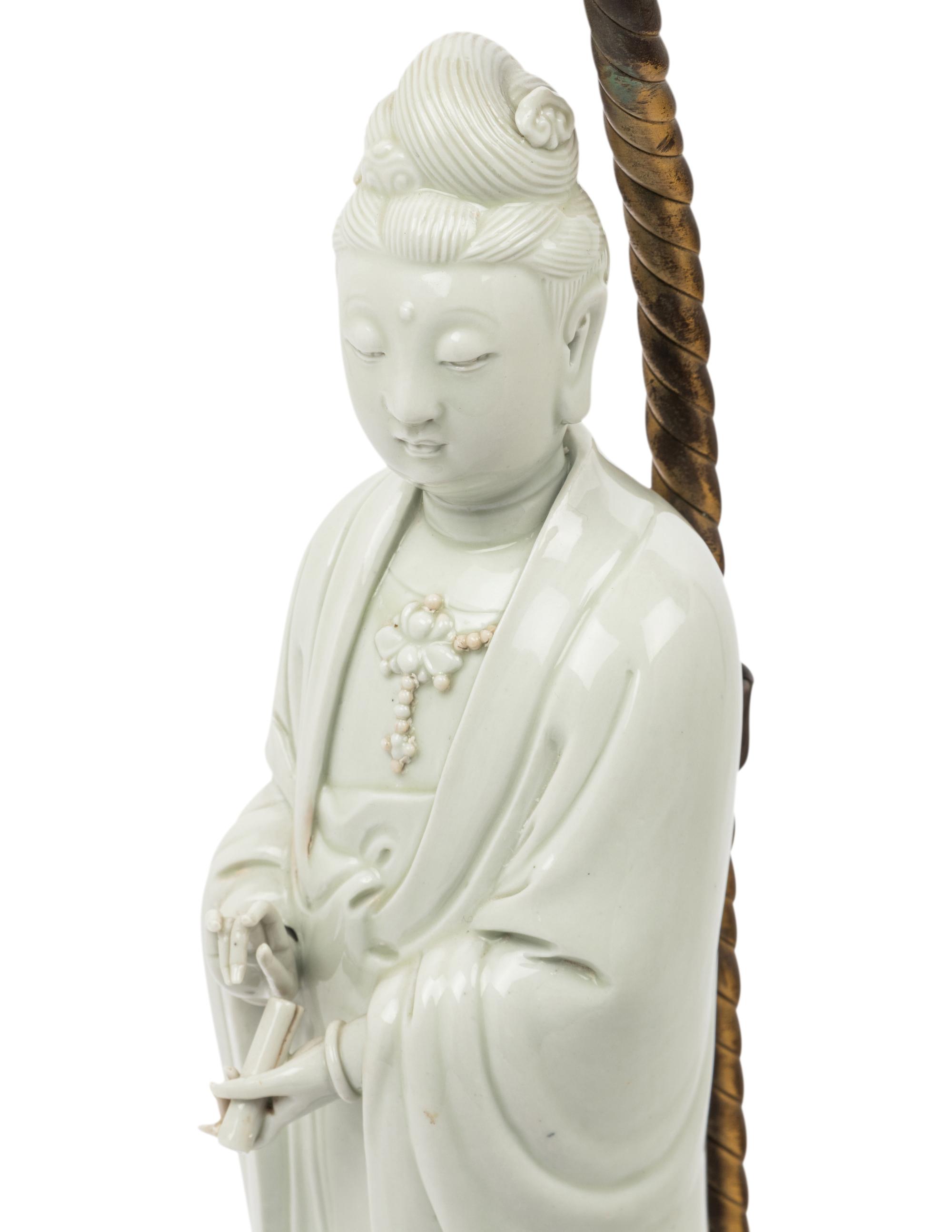 A Chinese Blanc-de-Chine Figure of Guanyin