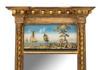 Two Federal Giltwood and Eglomise Pier Glasses