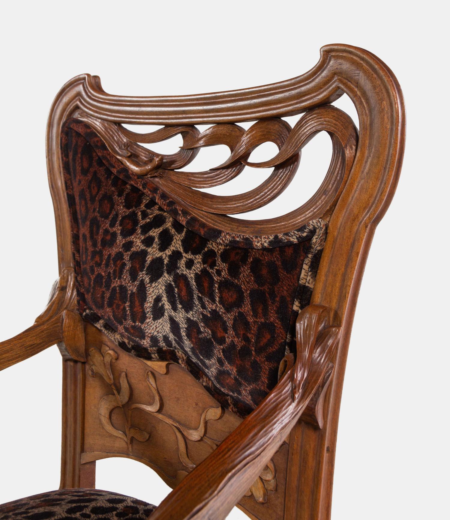 Set of Four Chairs, comprising two side chairs and two armchairs