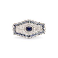 ART DECO, SAPPHIRE AND DIAMOND BROOCH